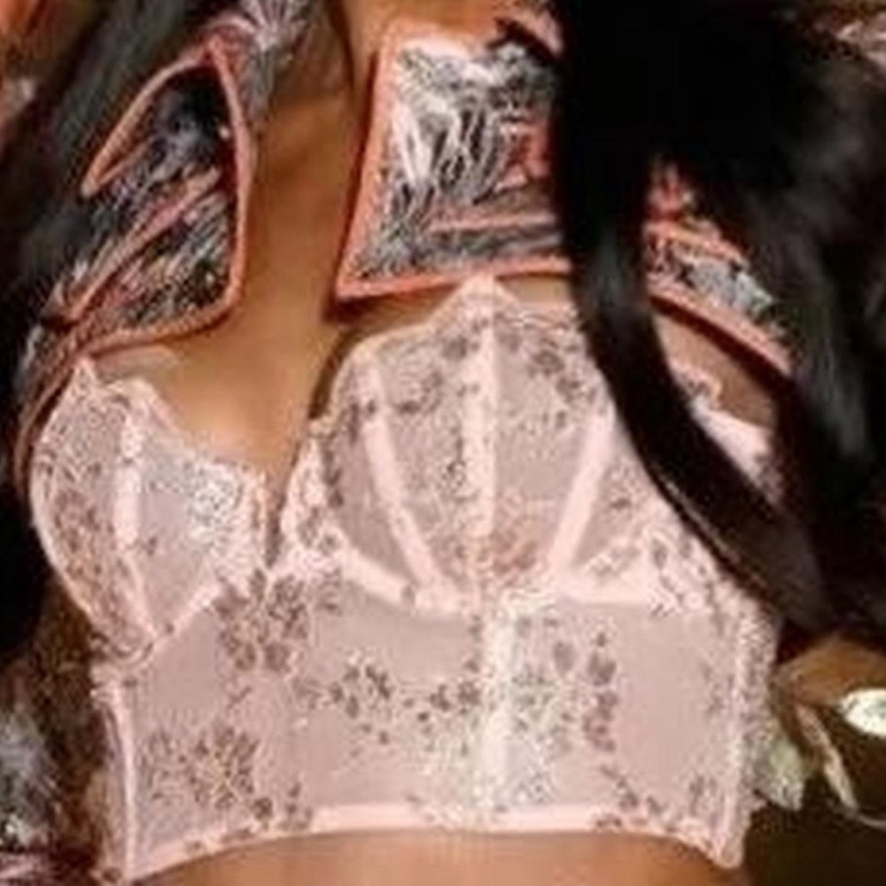 🧁Elegant Lace Bustier in Pink and Gold - Picture 3 of 7
